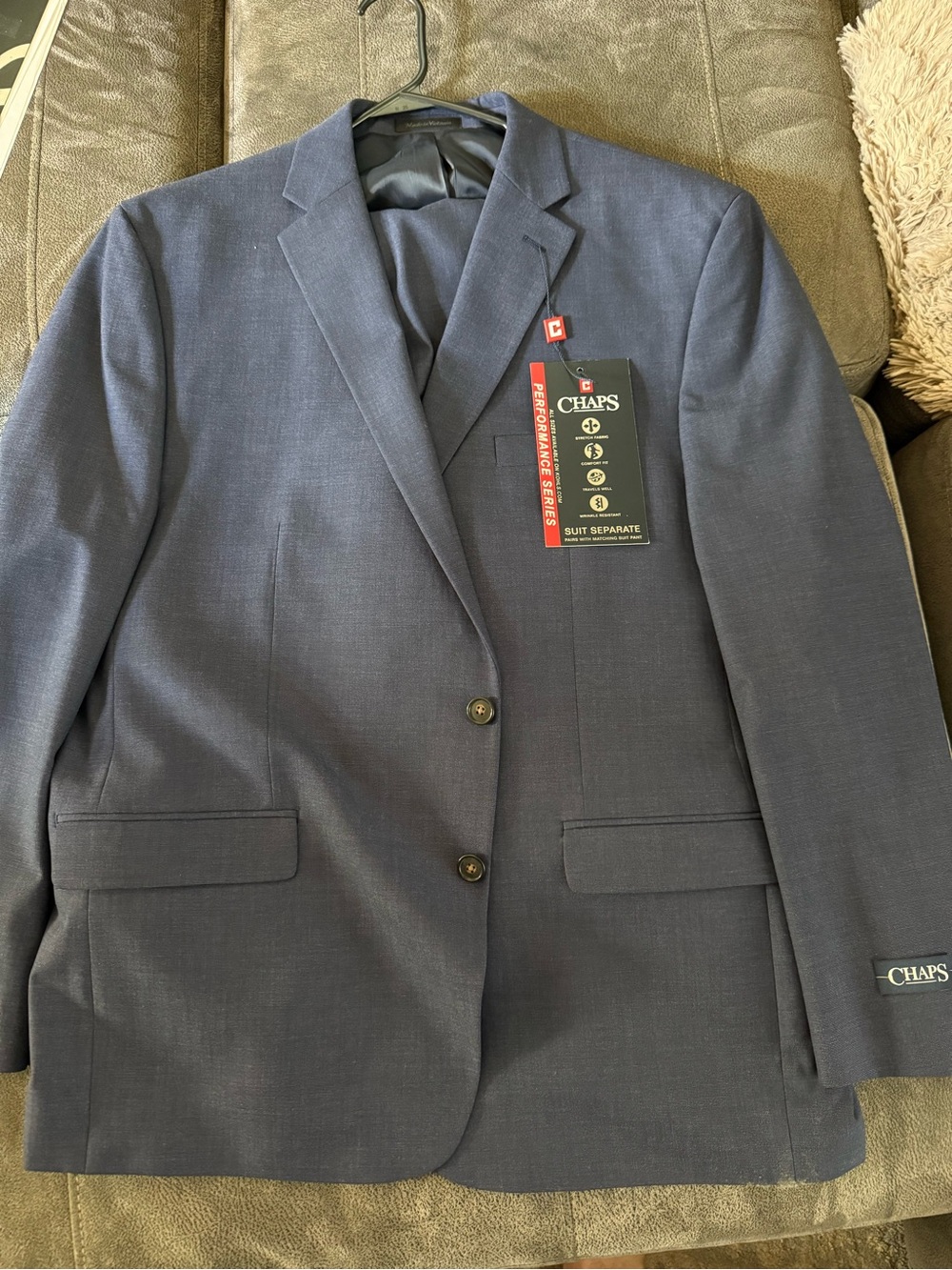 Chaps Men's Navy Blue Performance Suit
